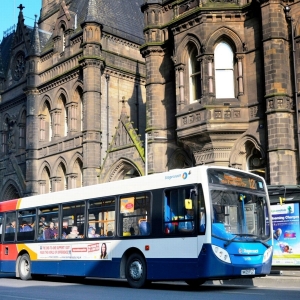 The 12 Bus, ridden daily by this very editor, outside Middlesbrough Town Hall.