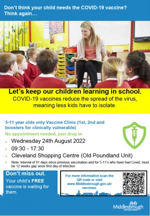 Back to school vaccine clinic