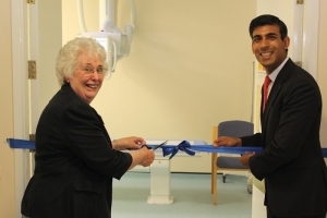 Margaret Clayson and Rishi Sunak cut the ribbon on the new facility
